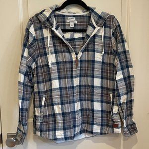 L.L.Bean Women's Scotch Plaid Flannel Shirt/Relaxed Zip Hoodie